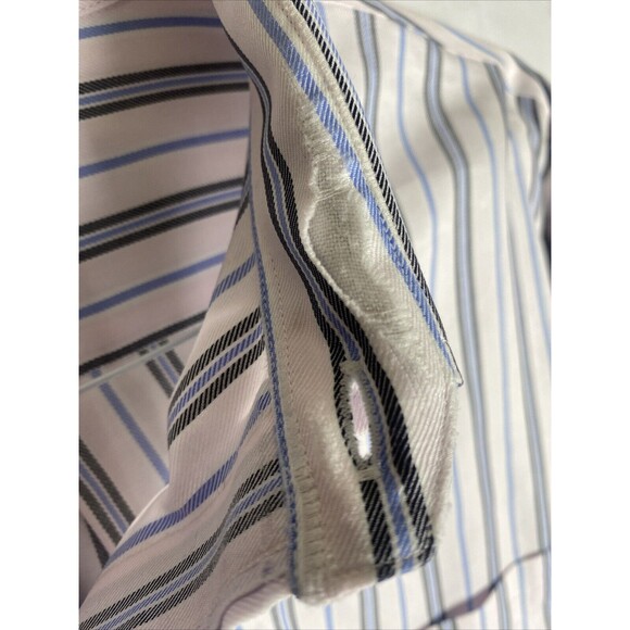 Lands End Shirt Mens Extra Large LongSleeve Cotton Stretch Button Up Striped - Picture 4 of 8